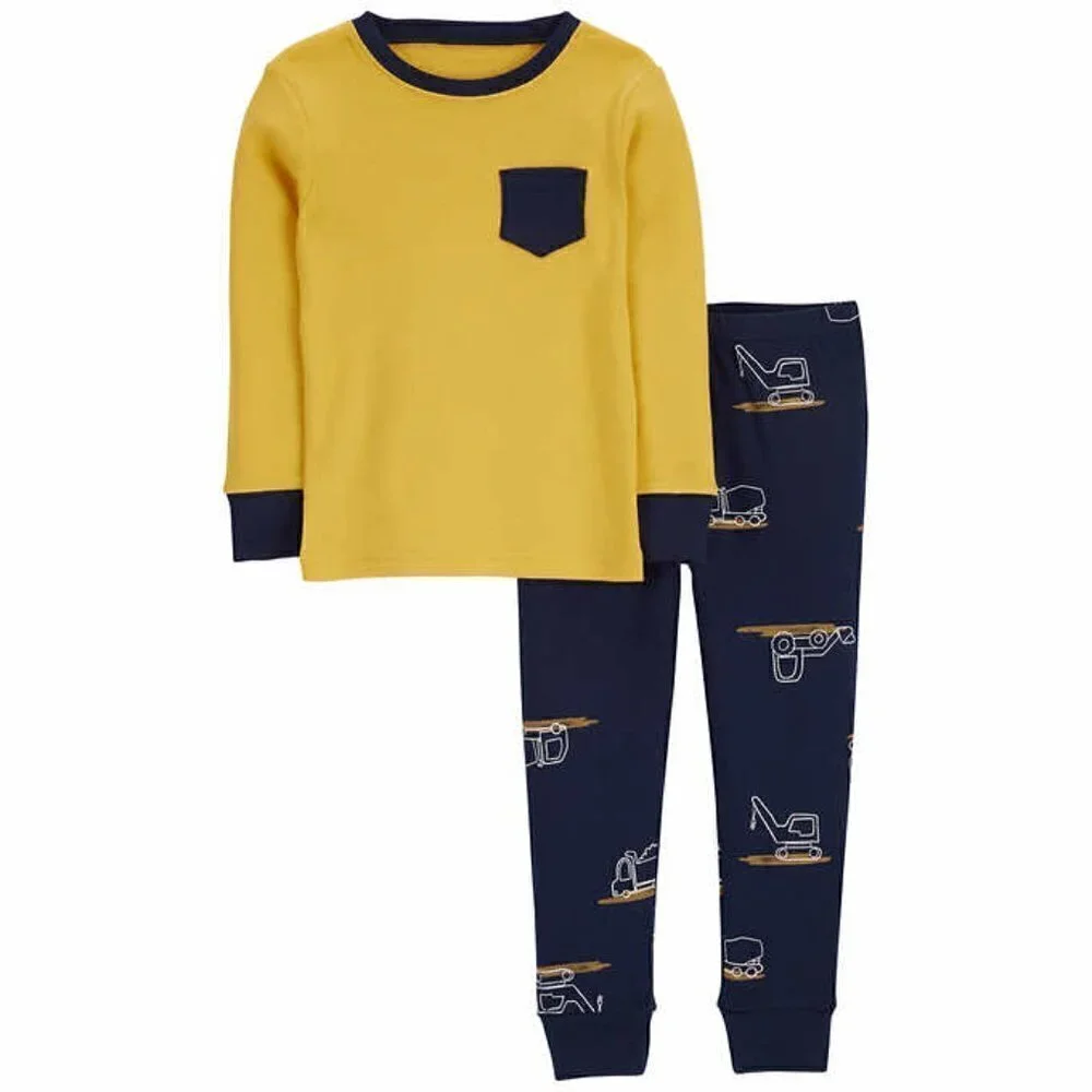 Carters Kids' 4-piece Pajamas Excavator Construction Gift NWT
